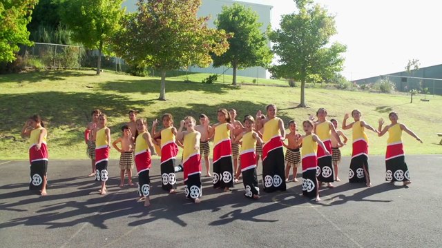 Children performing in Kapa Haka.